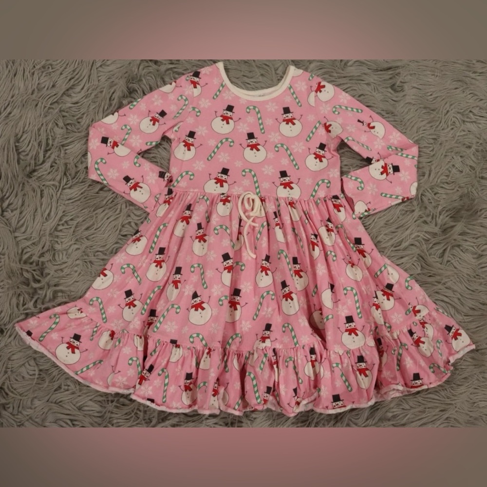 ELEANOR ROSE Louise Dress Snowman Candy Cane Christmas Holiday size 8-10